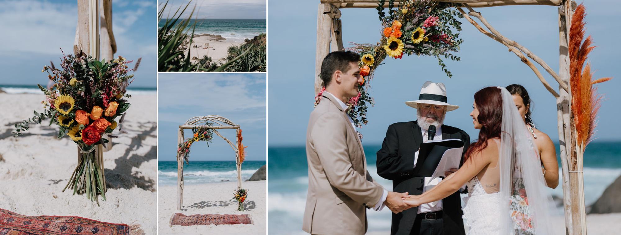 boho beach wedding ceremony
